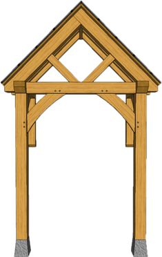 an image of a wooden structure that is in the shape of a house