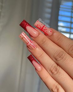 Red Acrylic Nails, Plaid Nails, White Acrylic Nails, Girly Acrylic Nails, French Tip Acrylic Nails, Short Square Acrylic Nails, Long Acrylic Nails Coffin