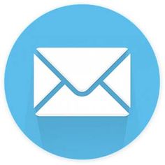 an email envelope icon on a blue circle