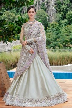 Luxury Embroidered Mint Green Pakistani Wedding Wear Lehenga Choli Choli Dress, Desi Wear, Pakistani Wedding Dresses, Wedding Lehenga, Indian Wedding Dress, Pakistani Wedding, How To Dye Fabric, Silk Thread, Embellished Dress