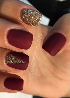 Red Nails Glitter, Nails Red, Fall Nail Art, Make Up Nails, Nails Fall, Nails And Makeup, Autumn Nails, Up Nails