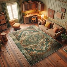 a living room filled with furniture and wooden floors