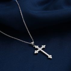 Material: Silver Plating Fashion Element: Cross Style: Fashion OL Diamond Cross, Elegant Necklaces, High Class, Retro Stil, Pretty Jewellery, Womens Necklaces, Diamonds, Plating, Necklaces