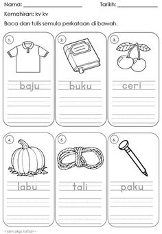 worksheet for beginning with the letter k in arabic and english, which includes pictures of