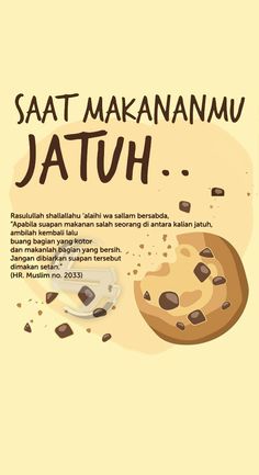 an advertisement with chocolate chip cookies and coffee beans on the side, which reads saat makannu jatuh