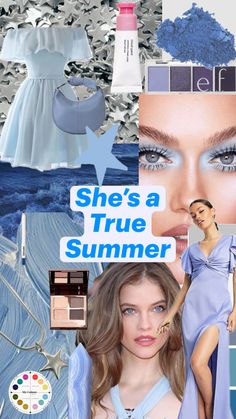 #truesummer #colouranalysis #coolsummer #seasonalcolouranalysis #makeup #wardrobe #eyeshadow #nails #blue #periwinkle Eyeshadow Nails, Makeup Wardrobe, Summer Eyeshadow, The Style Council, Soft Summer Color Palette