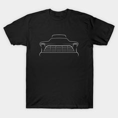 a black t - shirt with a white outline of a car