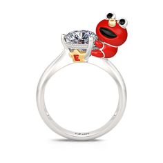 BOGO 40% OFF (Code: H40) Red Monster, Animal Rings, Rings Cool, Hug Me, Cookie Monster, Anniversary Sale, Monster Cookies, Creative Designs, Cartoon Character