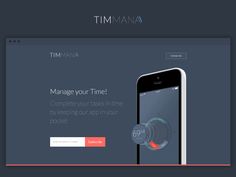 the homepage for timmana, an appliance that allows users to control their phone's time