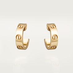 Cartier - LOVE earrings - Earrings Woman Gold - LOVE earrings, yellow gold 750/1000. Width: 5.7 mm. Please note that the carat weight, number of stones and product dimensions will vary based on the size of the creation you order. For detailed information please contact us. Designer Yellow Gold Cartier Jewelry, Designer Cartier Yellow Gold Jewelry, Cartier Designer Yellow Gold Jewelry, Elegant Cartier Earrings For Gifting, Elegant Cartier Earrings For Gift, Cartier Yellow Gold Formal Earrings, Classic Cartier Earrings For Formal Occasions, Elegant Cartier White Gold Earrings, Luxury Cartier Earrings For Anniversary