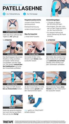 Patellasehne Kinesiotape Anleitung | Einfach und sicher selbst tapen | +40 Anleitungen online kostenlos verfügbar | #truetape #kinesiotape #recovery Life Hacks, Health And Beauty