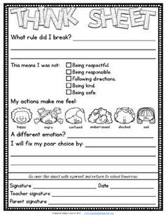 a printable worksheet to help students learn how to think