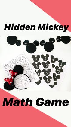 a mickey mouse math game with the title hidden mickey on it's back ground