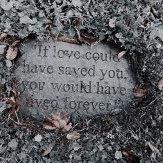 a stone that says if love could have saved you, you would have veggies forever