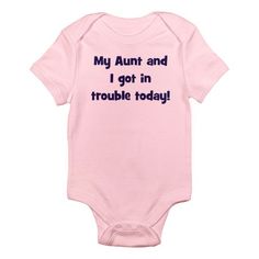 IF THIS WAS AROUND WHEN MY "BABIES" WERE BORN I SOOO WOULD HAVE BOUGHT THIS N ALL DIFFERENT SIZES 4 THEM 2 KEEP WEARING... I LOVED GETTING N2 "TROUBLE" WITH THEM =D... I WOULD'VE FOUND A WAY 2 MAKE AUNT N2 BUBBY LOL Baby Sayings, Future Family, Baby Outfits, Squirrels