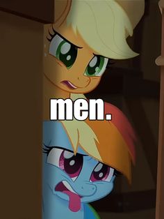 two ponies standing next to each other with caption that reads, meen