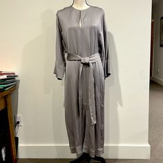 Cos Dress. Silver Gray. 100% Rayon. Never Worn. Chic Silver Maxi Dress, Elegant Long Gray Dress, Elegant Silver Long Sleeve Maxi Dress, Silver Maxi Dress For Spring Formal, Chic Silver Midi Dress For Spring, Elegant Gray Daywear Dress, Spring Formal Silver Maxi Dress, Chic Gray Midi Dress For Formal Occasions, Silver Midi Dress For Formal Summer Events