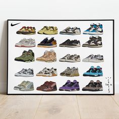 Posters Nike, Jordan 1 Poster, Sneakerhead Decor, Nike Posters, Travis Scott Sneakers, Hypebeast Sneakers, Jordan Poster, Nike Poster, Hypebeast Room