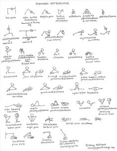 an exercise chart with various exercises and instructions