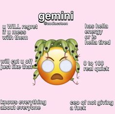 an emoticive poster with the words germini on it