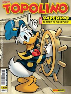 the cover to topolino magazine featuring donald duck