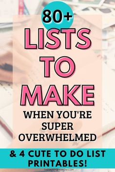 These to lists to make to organize your life can help you be less overwhelmed if you're super busy... or you can make these fun lists when you're bored! Get 80+ list ideas and some cute free printable to do list templates to help you get organized! 4 different printable to do lists to choose from! Adulting Binder Printables, To Do List Organization Ideas, Life Binder Ideas Free Printable, Organizing Lists Ideas, Aesthetic To Do List Ideas On Paper, Bujo To Do List Ideas, Organization Templates Printable, Life Organization Printables Free, Organization Lists Printables