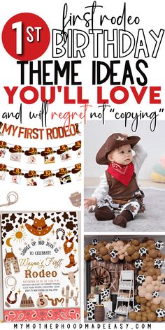 a collage of photos with the words 1st birthday theme ideas you'll love