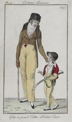 Men's and boy's ensembles for court, 1801. 1820 Fashion, English Fashion