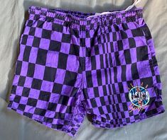 Vintage 80's Laguna surf Shorts Trunks boardshorts checkered purple Womens M 12 | eBay Casual Purple Bottoms For Poolside, Purple Beachwear Shorts For Beach Season, Casual Purple Swim Trunks For Summer, Purple Swimming Shorts For Summer, Purple Swim Trunks For Summer Swimming, Purple Swim Trunks For Summer, Purple Swim Trunks For Beachwear, Purple Summer Beach Shorts, Summer Beach Purple Shorts