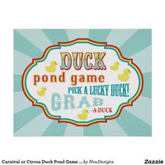 duck pond game pick a lucky duck and grab a duck sign with rubber ducks on it