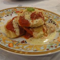 a plate with some food on top of it