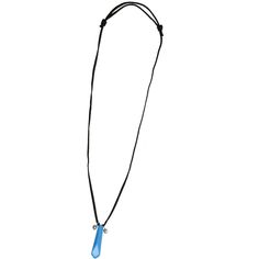 Unleash the power of the iconic First Hokage with the Naruto Shippuden Tsunade Blue Crystal Charm Necklace. This exquisite piece captures the essence of Hashirama Senju's legendary necklace, crafted with a luminous blue crystal that is said to enhance the wearer's mystical abilities.

- Material: Blue crystal gem with a black cord
- Size: Adjustable slide sizing up to 26 inches
- Color: Black cord with blue crystal
- Gender: Female
- Age Group: Adult

Perfect for fans of the Naruto series, this Blue Adjustable Amulet Necklace, Blue Necklace With Adjustable Length For Gifts, Blue Adjustable Amulet Jewelry, Adjustable Blue Amulet Jewelry, First Hokage, Hokage Tsunade, Naruto Necklace, Tailed Beasts, Hashirama Senju