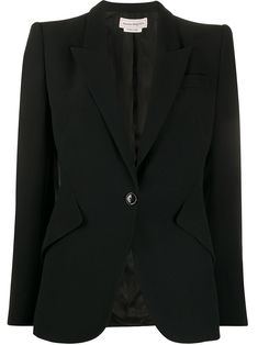 Alexander Mcqueen Blazer, Blazer Black, Sleek Fashion, Black Blazers, Black Fits, Suits You, Single Breasted, Alexander Mcqueen, Designer Fashion