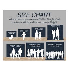 the size chart for all children's sizes are shown in black and white,