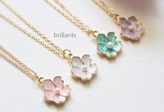 Cherry blossom necklace in gold, Sakura necklace, pink flower, Everyday necklace, Wedding necklace, Delicate Flower Shaped Necklace For Bridesmaid Gift, Cute Flower Necklace As A Gift, Cute Flower Shaped Necklace For Gift, Cute Flower Necklace Gift, Cute Flower Necklace For Gifts, Cute Flower Necklace For A Gift, Personalized Delicate Flower Necklace For Weddings, Delicate Personalized Flower Necklace For Wedding, Blossom Flower Necklaces For Wedding