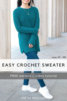 the easy crochet sweater pattern is great for beginners