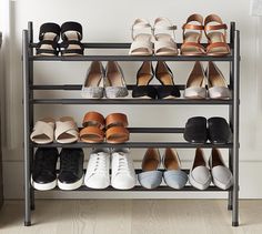 12 Best Shoe Organizers to Declutter Your Closet Floor - Mozie Steel Shoes, Build A Closet, Organization Essentials, Online Closet, Baggy Clothes, The Container Store, Hanging Clothes, Closet Essentials