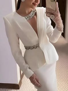 Plain Regular Fit Elegant Long Sleeve Jacket Formal Dresses Mermaid, Elegant Dresses Classy, فستان سهرة, Party Gowns, Mermaid Dresses, Classy Dress, Outerwear Women, Special Occasion Dresses, Look Fashion