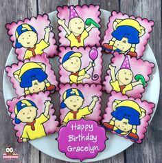 happy birthday greeglyn cookies on a plate