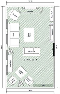 a floor plan for a living room and bedroom