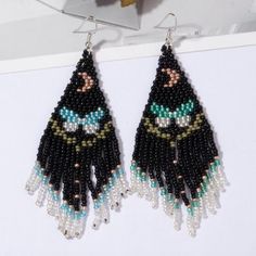 Free With Any Full Price Item Purchased! Just Throw Them In A Bundle Together :) X268 K Mer Trendy Handmade Black Beaded Earrings, Summer Black Beaded Earrings With Dangling Beads, Black Beaded Dangling Earrings For Summer, Black Tassel Earrings With Dangling Beads For Festival, Black Beaded Fringe Tassel Earrings For Festival, Trendy Black Earrings For Festivals, Trendy Black Festival Earrings, Black Beaded Earrings With Round Beads For Summer, Black Beaded Tassel Earrings For Festivals