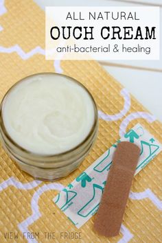 DIY Ouch Cream! Like All Natural Neosporin! Anti Bacterial and Healing! Via View From The Fridge Homemade Neosporin, Healing Salve, Healing Salves, After Sun, Homemade Remedies, Natural Diy, Essential Oil Uses, Witch Hazel, Diy Skin