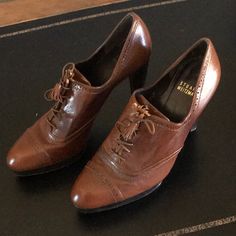 Very Unique Pair Of Oxfords. Comfortable Yet, Stylish Heels. Worn A Few Times But Still In Very Good Condition. Oxford Booties, Stylish Heels, Stuart Weitzman Shoes, Shoes Heels Boots, Stuart Weitzman, Shoes Women Heels, Heeled Boots, Oxford, Shoes Heels