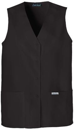 PRICES MAY VARY. Women Vest Women's Vest Poly/cotton with soil release Two roomy patch pockets The Button Front Vest from the Cherokee Fashion Solids collection is a perfect blend of sporty style and practical functionality, designed to meet the needs of modern professionals. This vest features a sporty yet elegant button-front styling that adds a touch of sophistication to any work outfit. With two roomy patch pockets, you can easily store and access your essentials, whether it’s a phone, pens, Coat For Ladies, Elastic Shirring, Cherokee Woman, Women Vest, Woman Vest, Utility Vest, Safety Clothing, Women's Vest, Professional Wardrobe