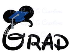 the word grad with a graduation cap on it's head, and an image of