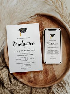 SAVE & SPLURGE - GET 3 or MORE ITEMS SAVE 50% Discount automatically applied at checkout TRY BEFORE YOU BUY!! http://templett.com/design/demo/onyxprintables/26563573,26563822 MORE GRADUATION ITEMS HERE: https://www.etsy.com/au/shop/onyxprintables?ref=seller-platform-mcnav&section_id=48714923 COORDINATING ITEMS HERE: https://www.etsy.com/au/shop/onyxprintables?ref=shop_sugg_market&search_query=CG1 WHATS INCLUDED: Editable 5 x 7 " Invitation Editable 1080 x 1920 px Electronic Invitation PDF Instru Graduation Invitations High School, Graduation Party Themes, Electronic Invitations, Modern Invitation, Graduation Ceremony, Hard Work And Dedication, Graduation Announcements