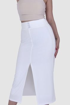 FrontLine Botton Skirt / White / Classics Important Information 100% Polyester  Machine Wash Cold (up to 30oC) Wash with Similar Colors Skirt's Length 80 cm Size Guide / Product Care / Shipping Information / Returns White Full-length Lined Skirt, Fitted Full-length White Maxi Skirt, Fitted White Full-length Maxi Skirt, Full Length White Lined Skirt, Full Length Lined White Skirt, White Stretch Maxi Pencil Skirt, Fitted White Maxi Skirt Full Length, White Relaxed Full Length Skirt, White Stretch Midi Skirt