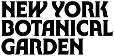 the words new york botanical garden in black and white are shown on a white background