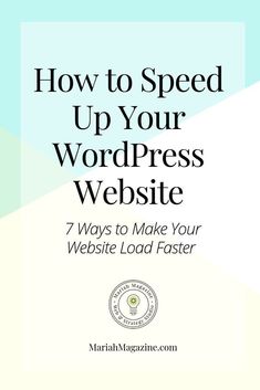 the cover of how to speed up your wordpress website