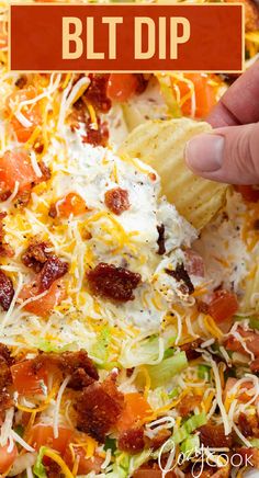 blt dip and a potato chip taking a scoop Jam Burger, Cold Dip Recipes, Blt Dip, Jalapeno Popper Dip, Delicious Dips Recipes, Bacon Jam